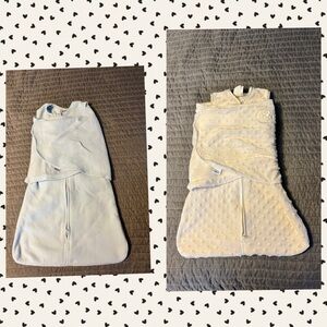 HALO SleepSack Bundle of 2- 1 Plush Dot Velboa Cream (NB) & 1 Microfleece (Sm)